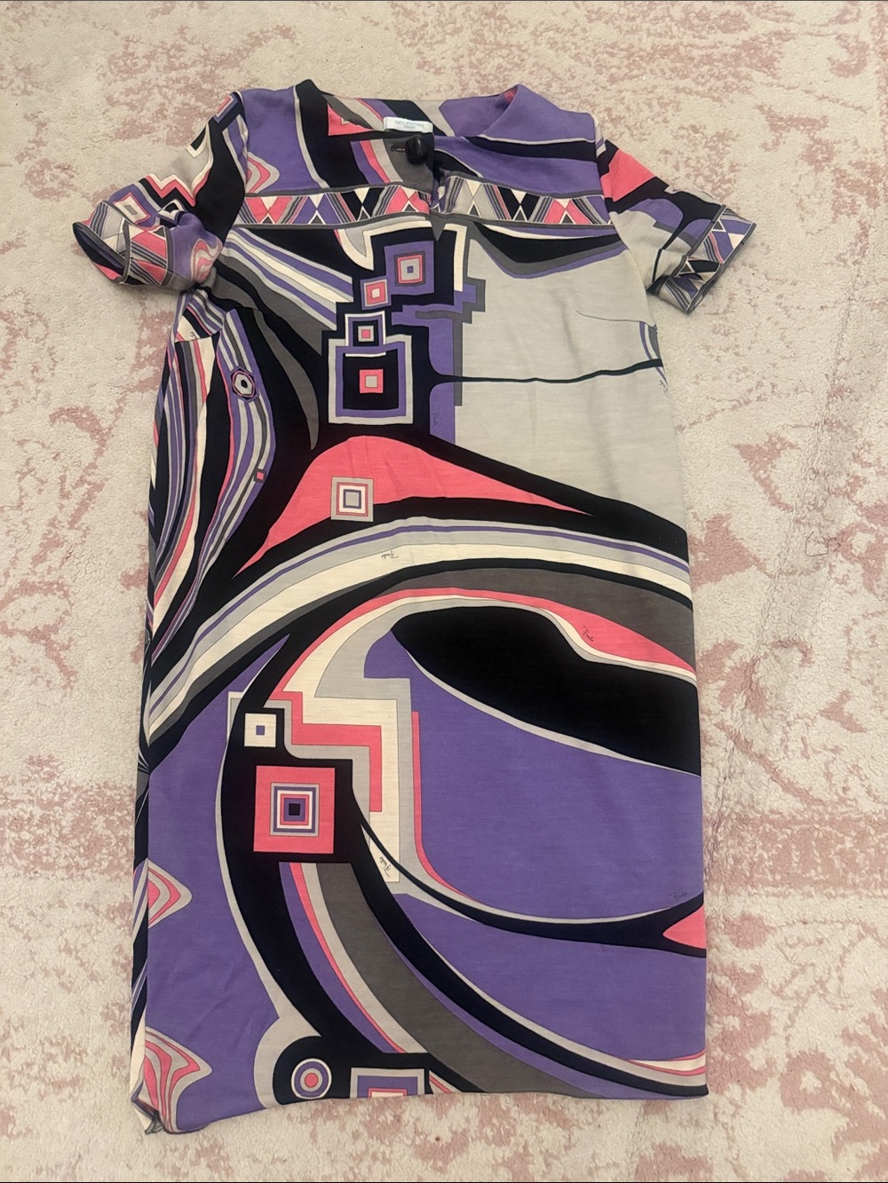 Emilio Pucci Purple, Pink & Black Graphic Midi Dress